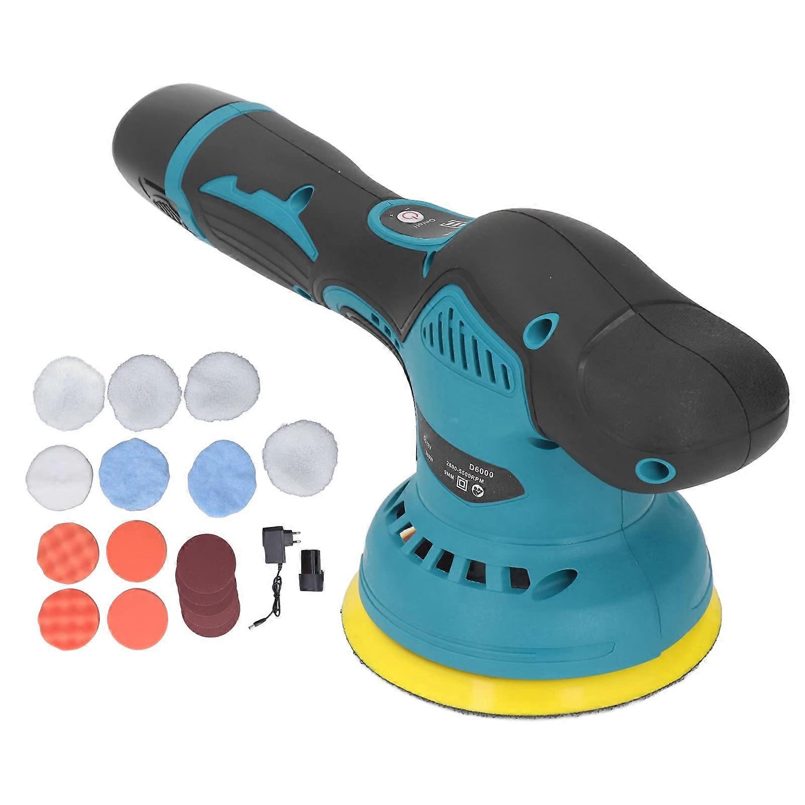 Action Polisher, Battery Car Buffer Polisher, 8Speed SelfAdhesive Eccentric Shaft, Portable Battery Wax Polisher 110240V (EU Plug)