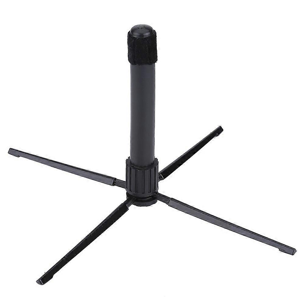 Flute Stand Metal Portable Foldable 4 Feet Non-Slip Pad Stability Lightweight Adjustable Design