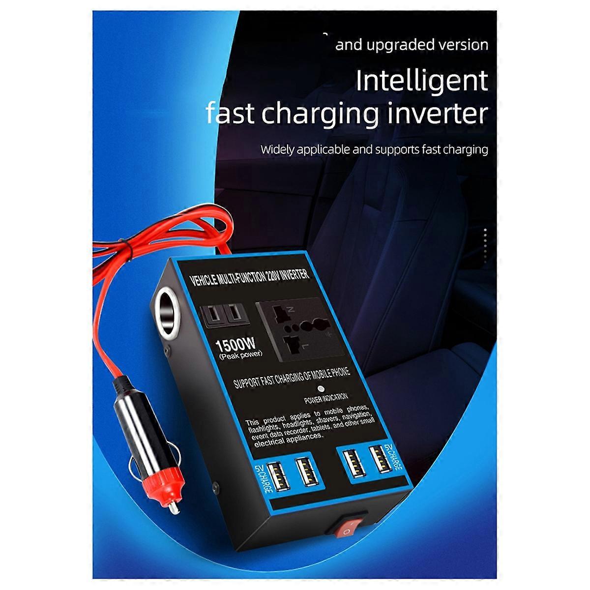 DC 12V/24V to AC 110V/220V Quick Charging Car Inverter Cigar Lighter Socket USB Chargers AC Sockets Power Adapter