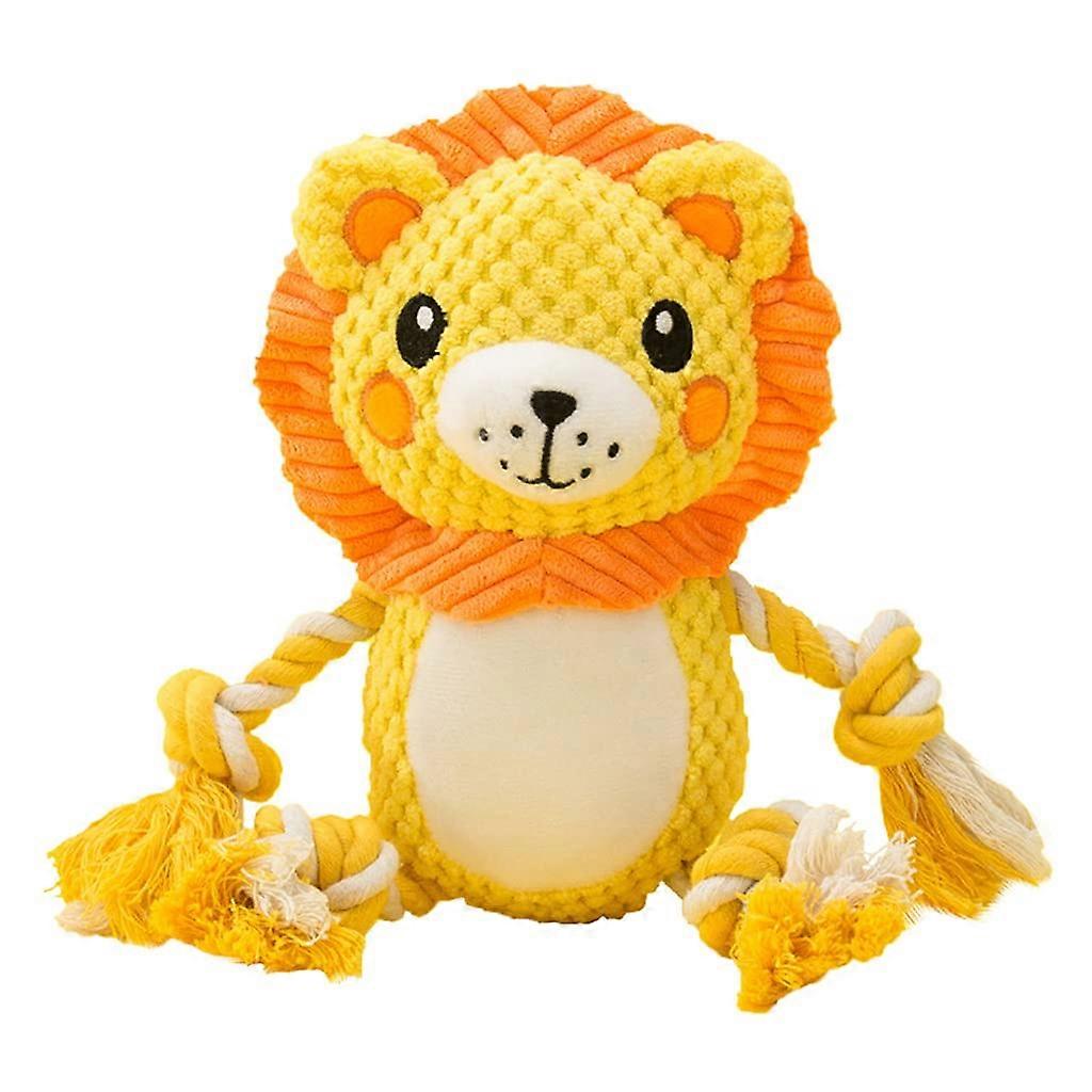 Interactive Stuffed Dog Chew Toy for Small Medium Large Dogs Plush Squeaky Lion Monkey Dental Teeth Cleaning