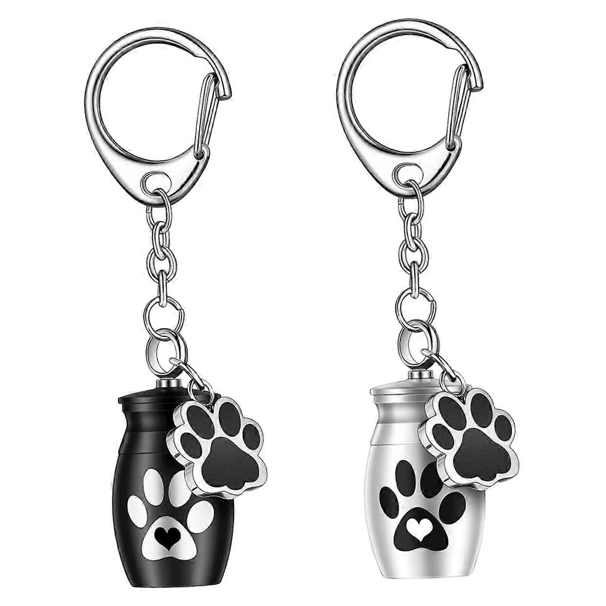 Dog Pet Ashes Keepsake Urn Keychain Pendant - Metal Ash Holder Ornament for Memorials, Small Size, Durable Design