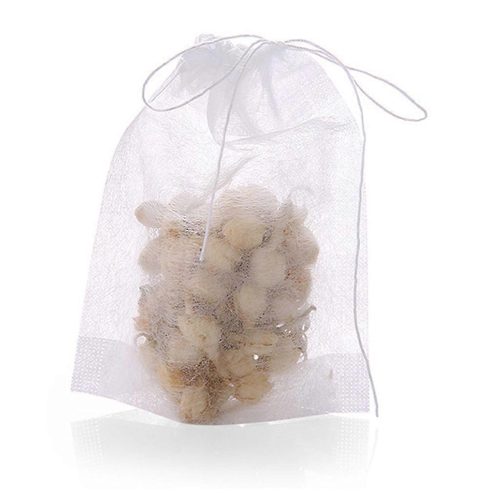 100Pcs Disposable White Tea Bags Herb Strainer 7x9cm Drawstring