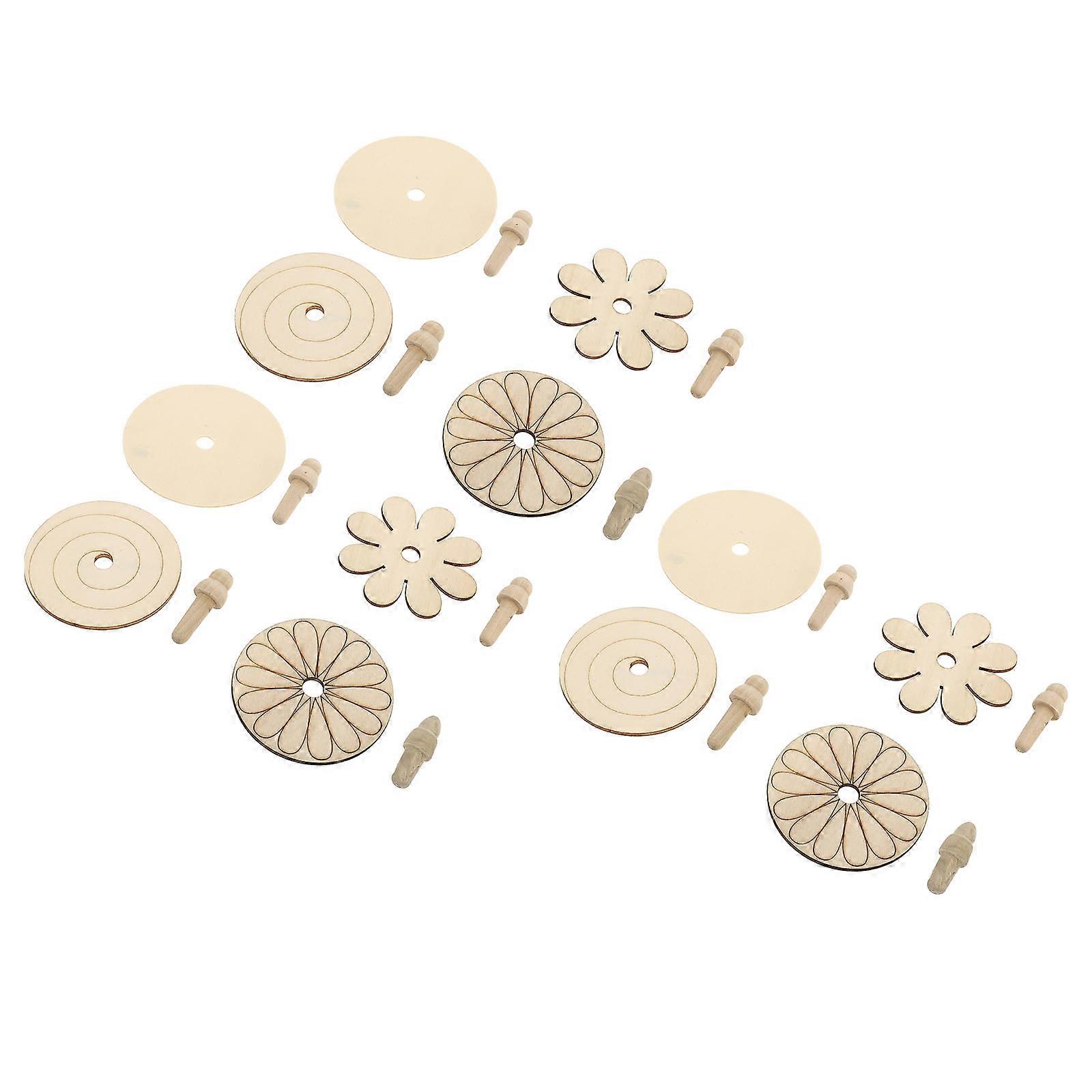 12pcs DIY Wooden Gyroscopes Unpainted Tops for Creative Crafts, Enhancing Hand Eye Coordination, Ideal for Classroom and Imaginative Play