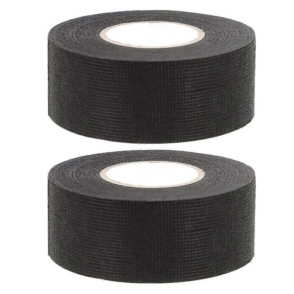 Black Fiber Car Wiring Harness Tape for Exterior Use 2 Rolls 15m Each