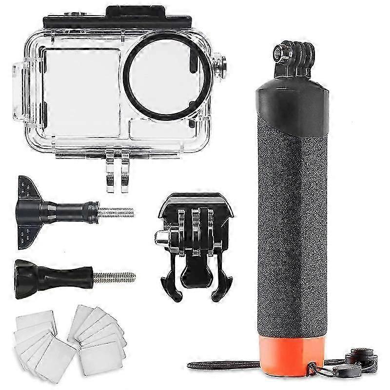 For Dji Action 5 Pro/4/3 Waterproof Diving Case With Buoyancy Float Stick Kit Includes Anti-fog Inserts, Mounting Base