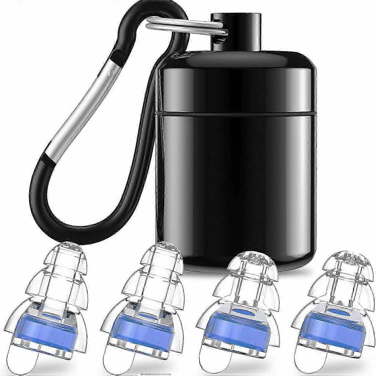 Reusable High-Fidelity Earplugs for Concerts, Festivals, DJs, Nightclubs, and Hearing Protection (2 Pairs)