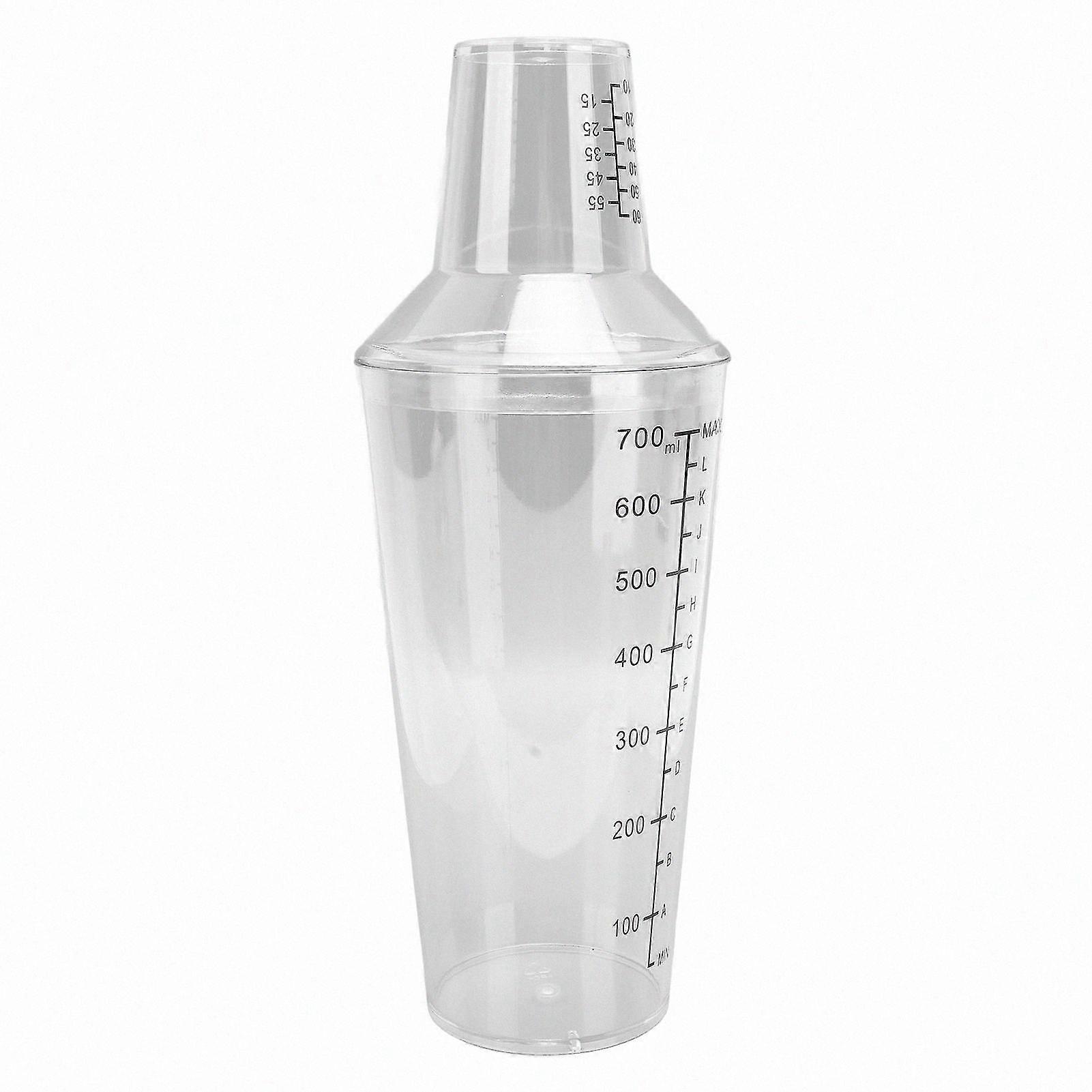 Transparent Cocktail Shaker Set 700ml - Clear Scale Bar Tool for Bartenders Resin Material Spill-Proof Design