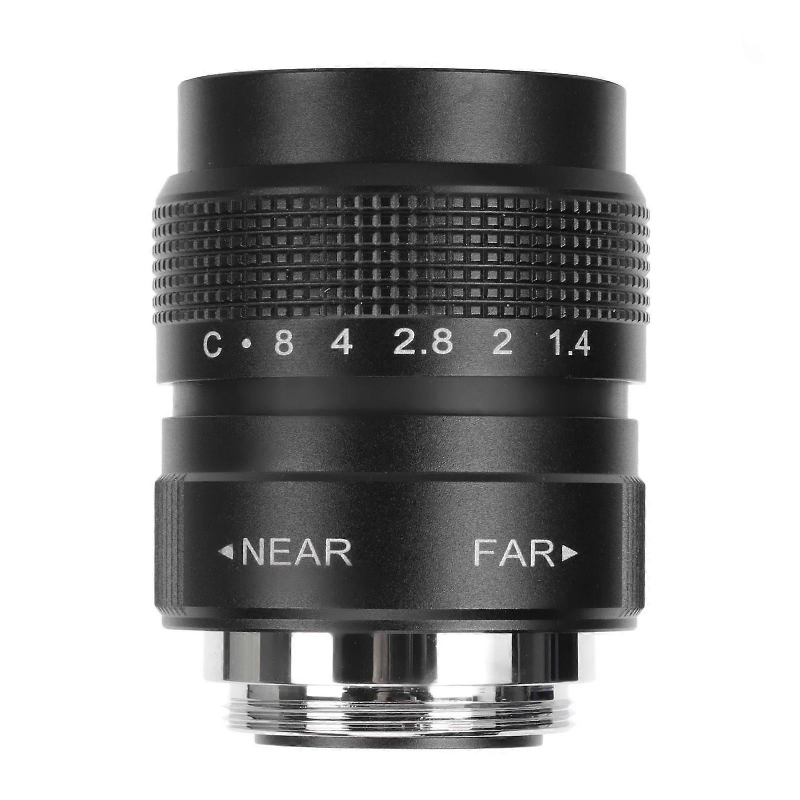 25mm F1.4 CCTV Lens Clear Efficient Light Conduction C Mount Camera Lens for Bar Shop Parking House Warehouse Black