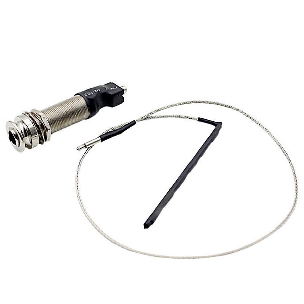 Portable Guitar Endpin Preamp Pickup Bridge Saddle 6.35mm Jack Socket Ukulele Cylinder Acoustic Pic