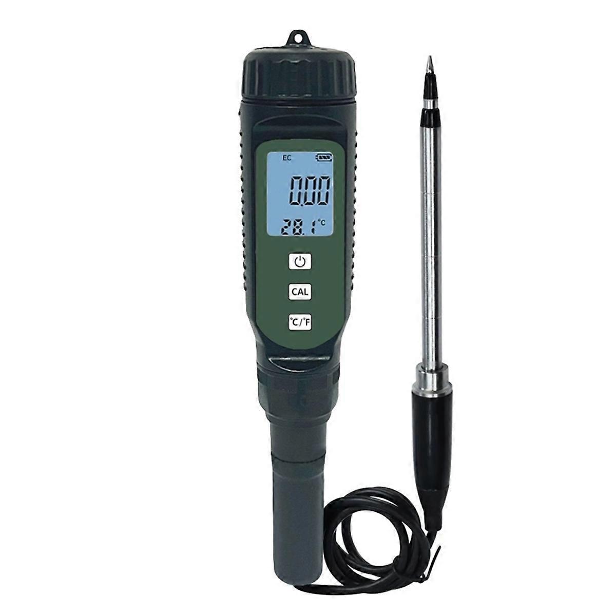 Soil EC Detector Value Temperature Detection External Probe Garden Grassland Temperature EC Detecto