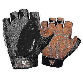Bike Gloves, Breathable Outdoor Cycling Gloves Half Finger Cycling Gloves For Men And Women Anti Slip Shock-absorbing For Gym Mtb Riding Running Exer
