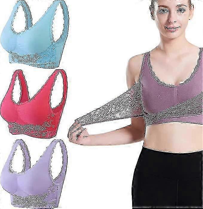 3 قطع التورمالين تشكيل وحمالة صدر قوية رفع ، التورمالين تشكيل حمالة صدر لاسلكية ، الجبهة عبر الجانب مشبك الدانتيل رفع البرازيلي