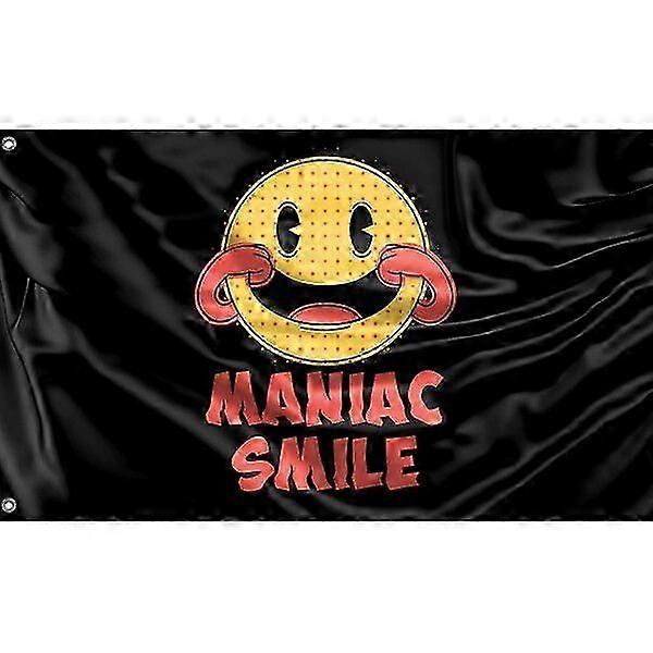 マニアック スマイル フラッグ、ユニークなデザイン、3x5 フィート / 90x150 cm4x6 フィート/120x180 cm サイズ TTQ1222