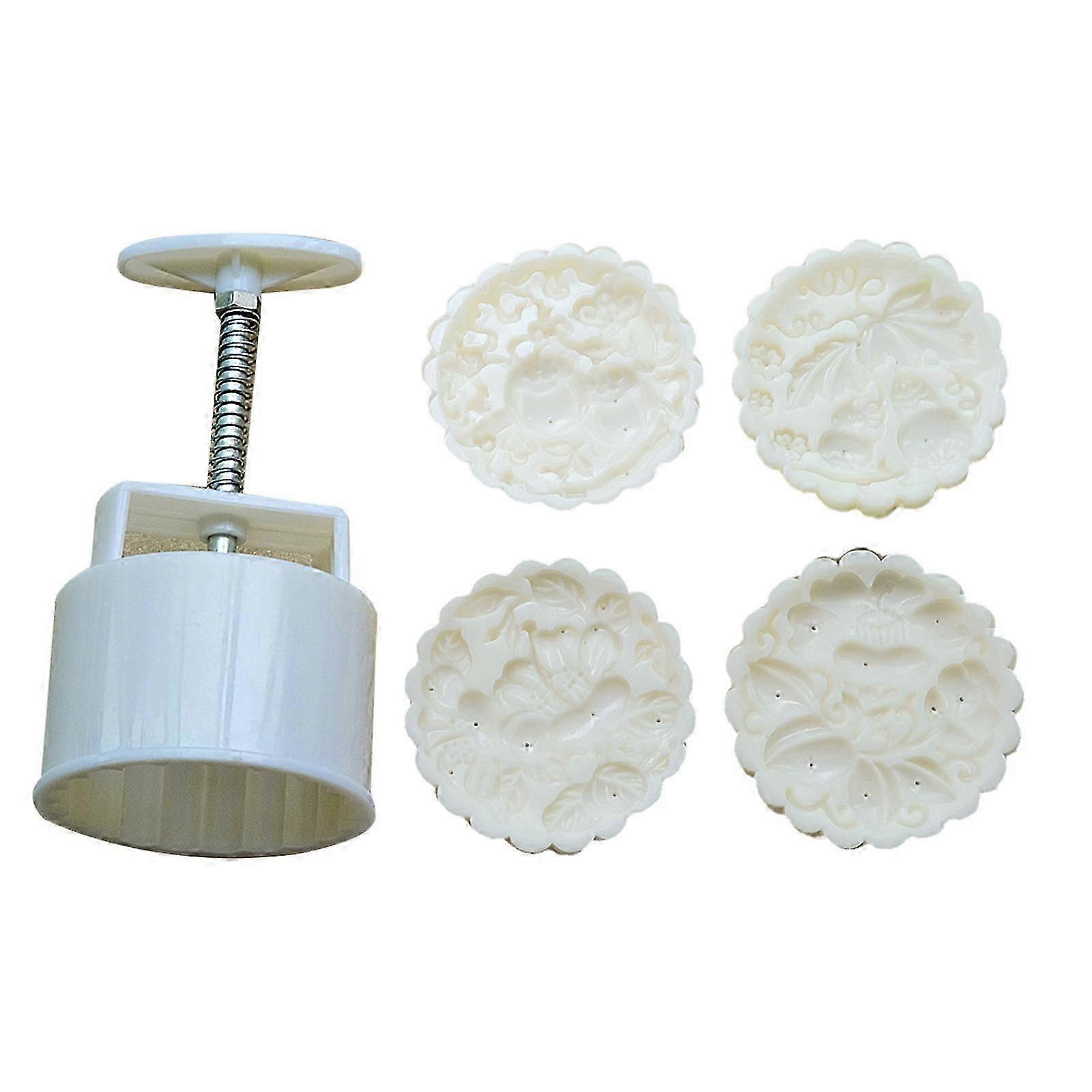 Flower Pattern Moon Cake Molds MidAutumn Festival Moon Cake Maker Cookie Stamps Hand Pressure Moon Cake Bakings Tool