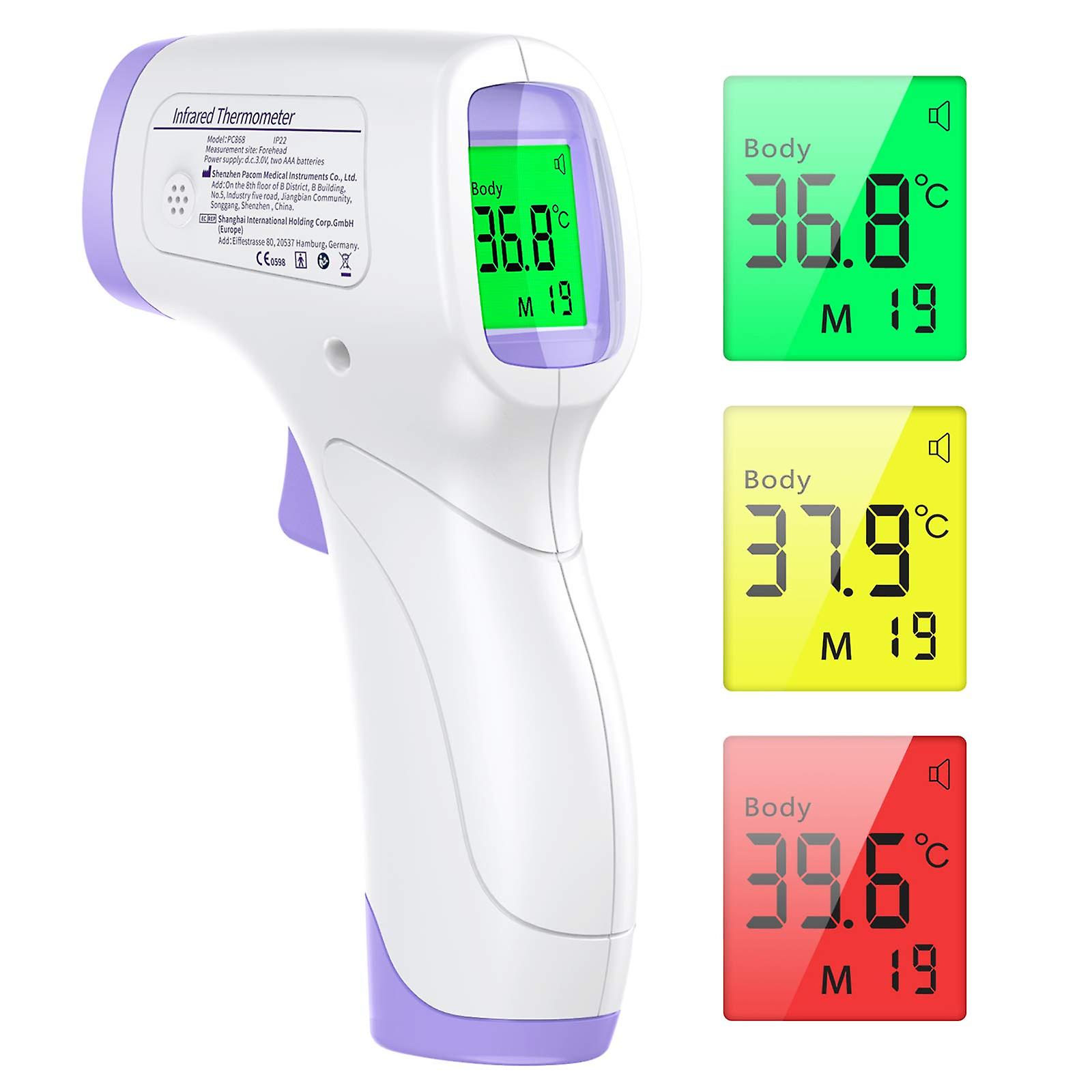 Forehead thermometer for adults, non-contact thermometer with LCD display, infrared forehead thermom
