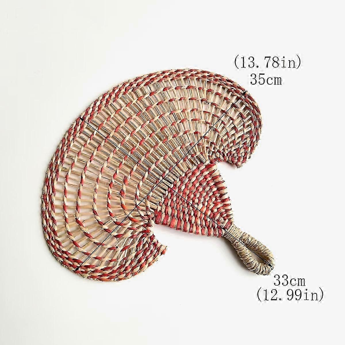 Hand-woven colorful straw fans with hollowed-out designs