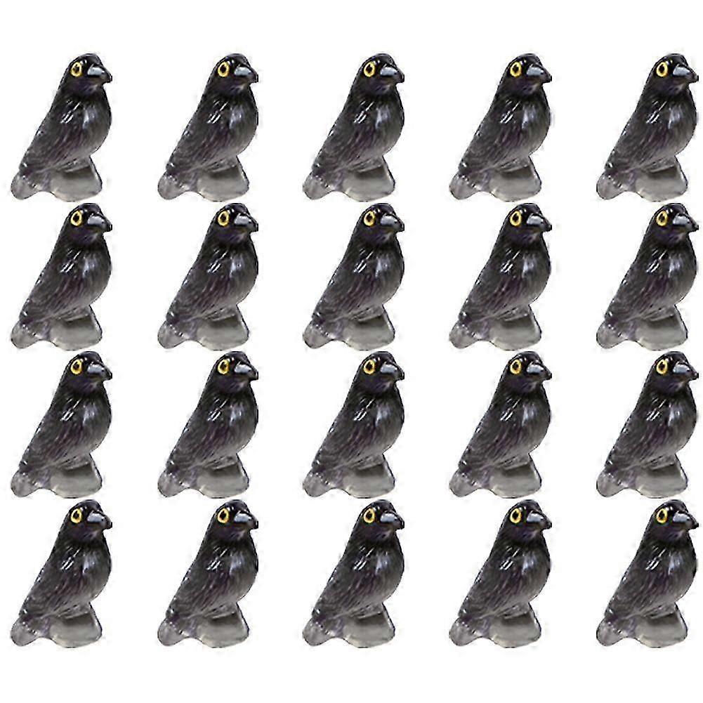 Mini Resin Crows Bulk Black Raven Figures Halloween Displays