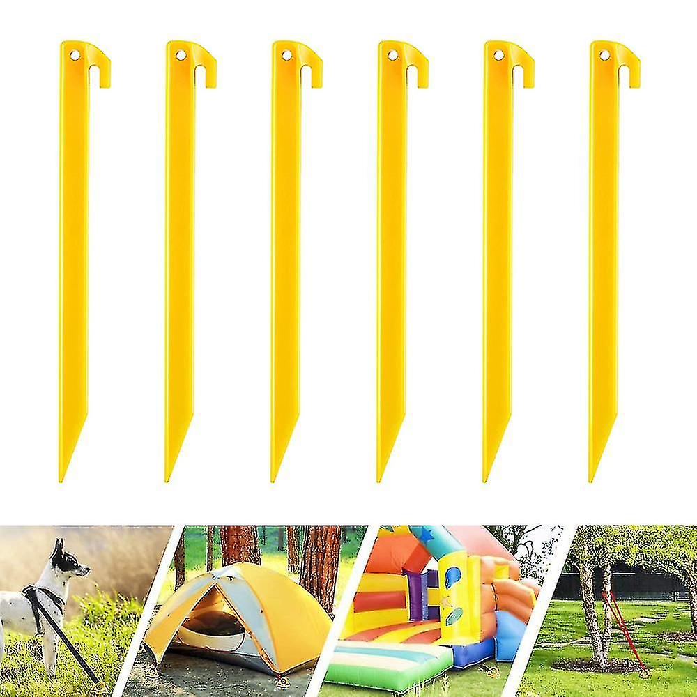 6個プラスチックテントステークスヘビーデューティビーチテントペグ