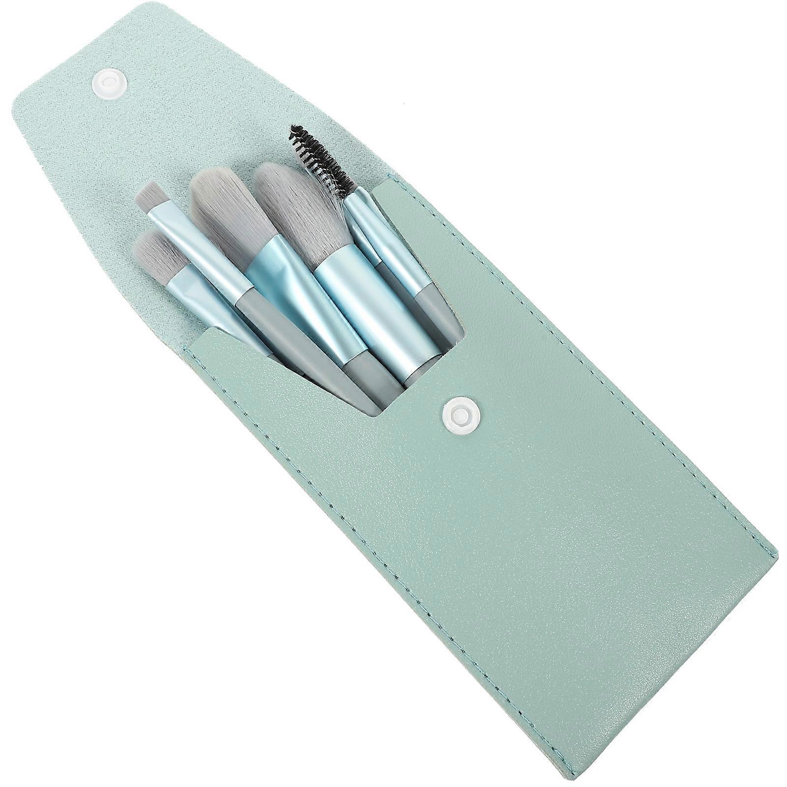 2Sets Blue Professional Cosmetics Brushes for Makeup Blusher Powder