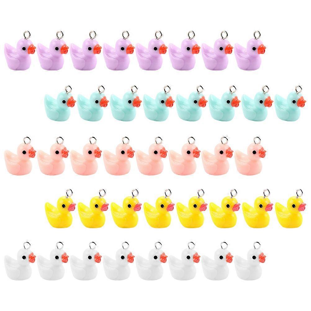 Jewelry Charms Small Duck Charms for Decoration 160Pcs Assorted Color
