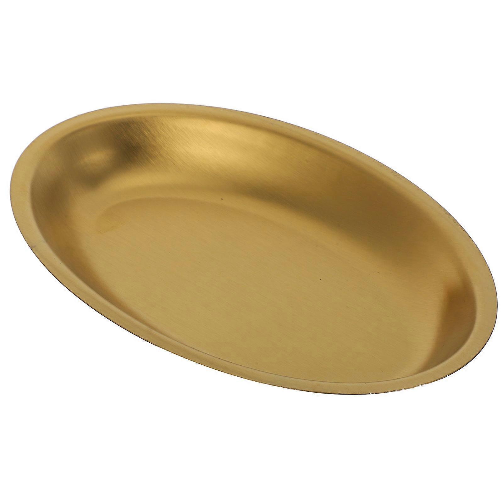 Golden Stainless Steel Oval Serving Tray for Fish Plate 5Pcs Set