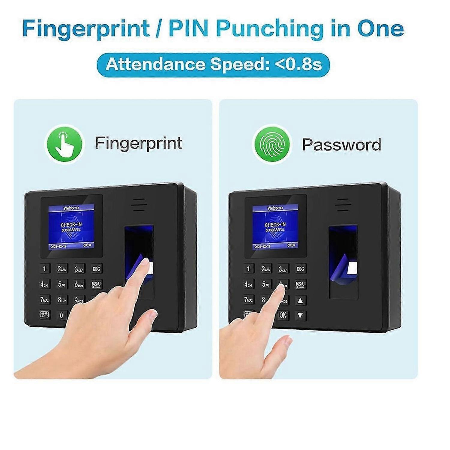 Fingerprint Clock Finger Scanning and PIN Punch in One, UK Plug