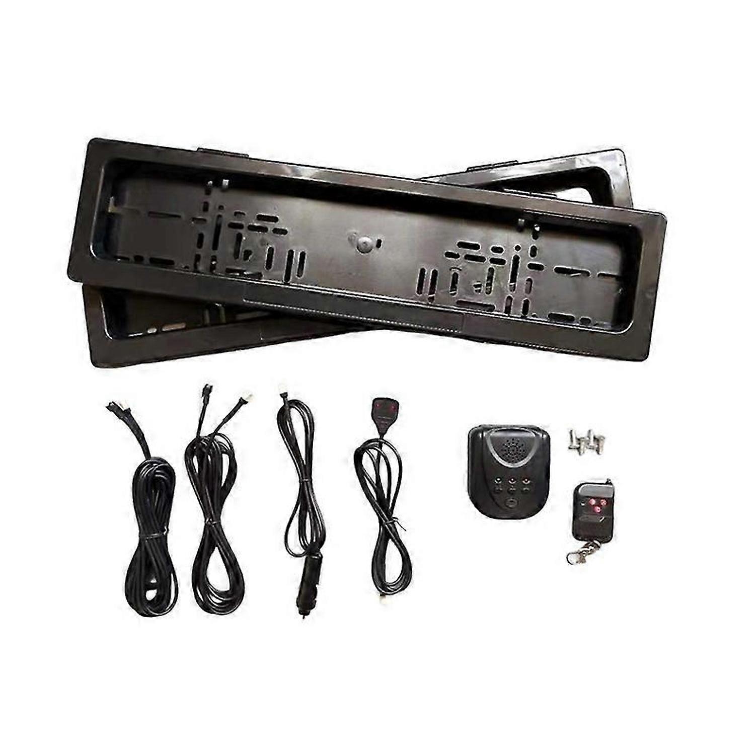 EU License Plate Car License Plate Shutter Car Number Roller Shutter Cover Remote Hide Cover Shutter Frame 2PCS