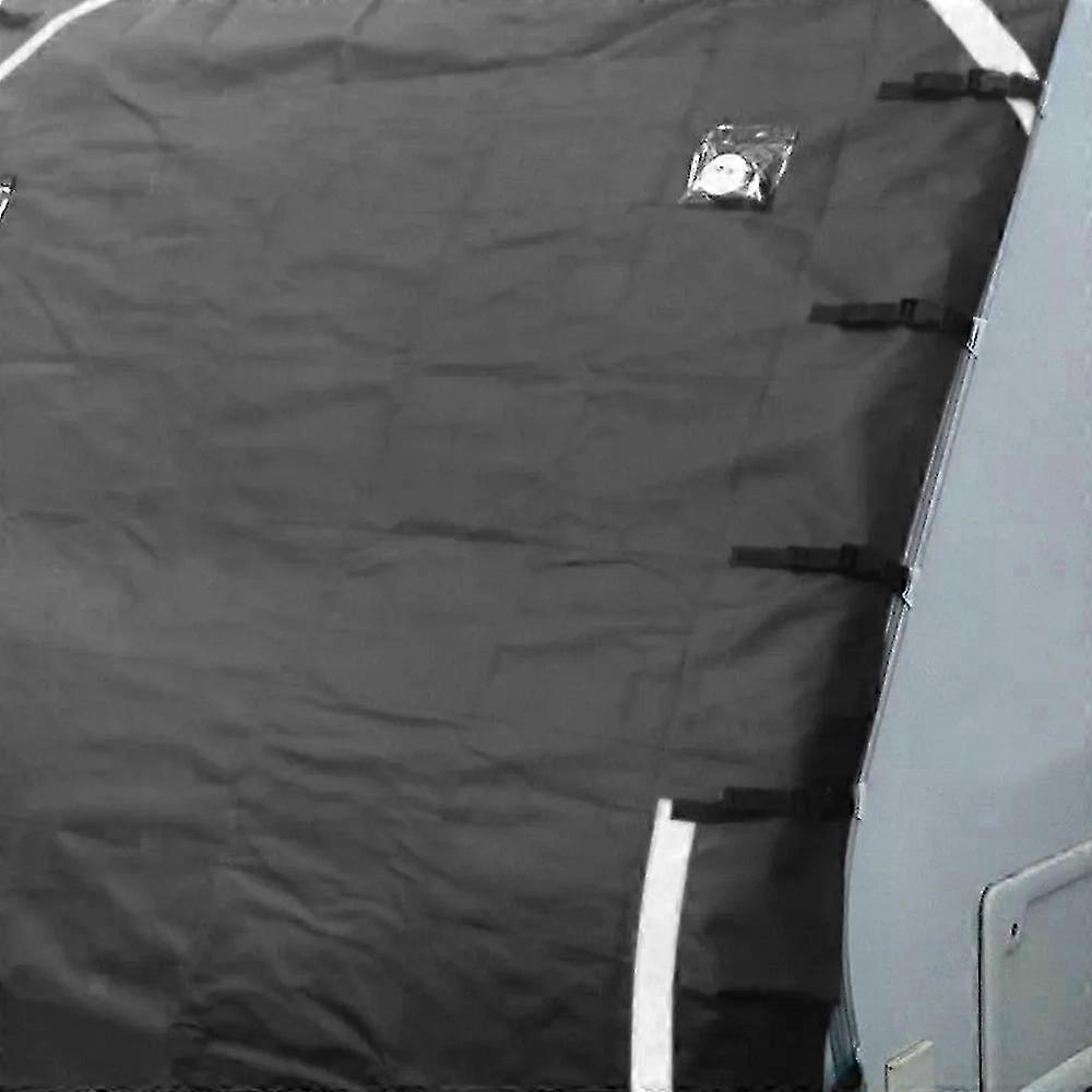 Caravan towing cover with LED lights for waterproof protection and secure fit
