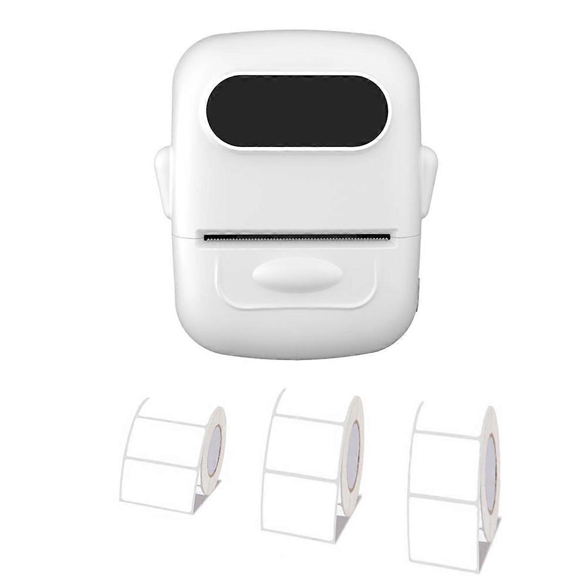 Label Printer Thermal Printer Inkless Adhesive Name Sticker White