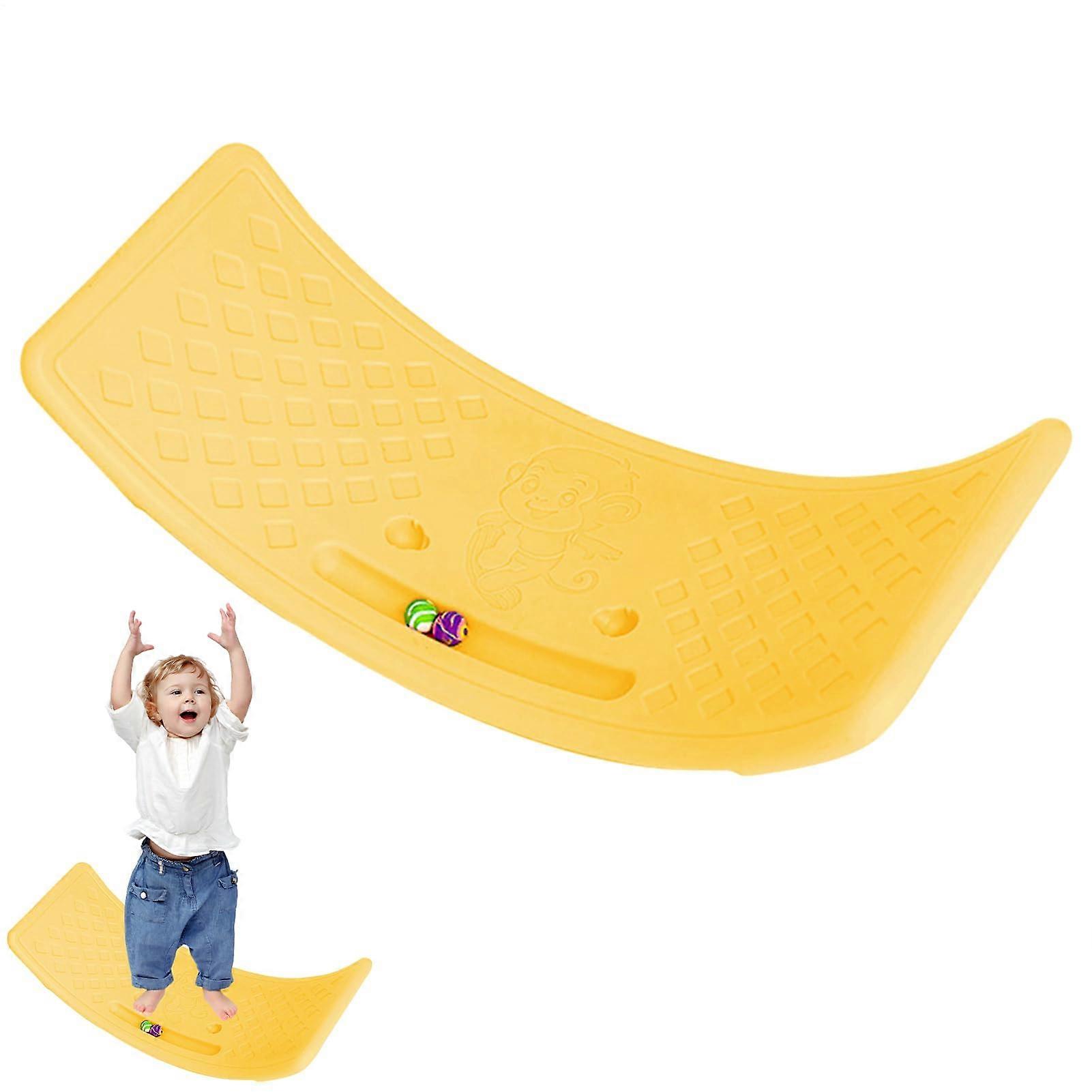Balancing Board For Kids OpenEnded Swinging Trainer, Indoor Use, For Boys And Girls, Holds Up To 25 Kg, Yellow