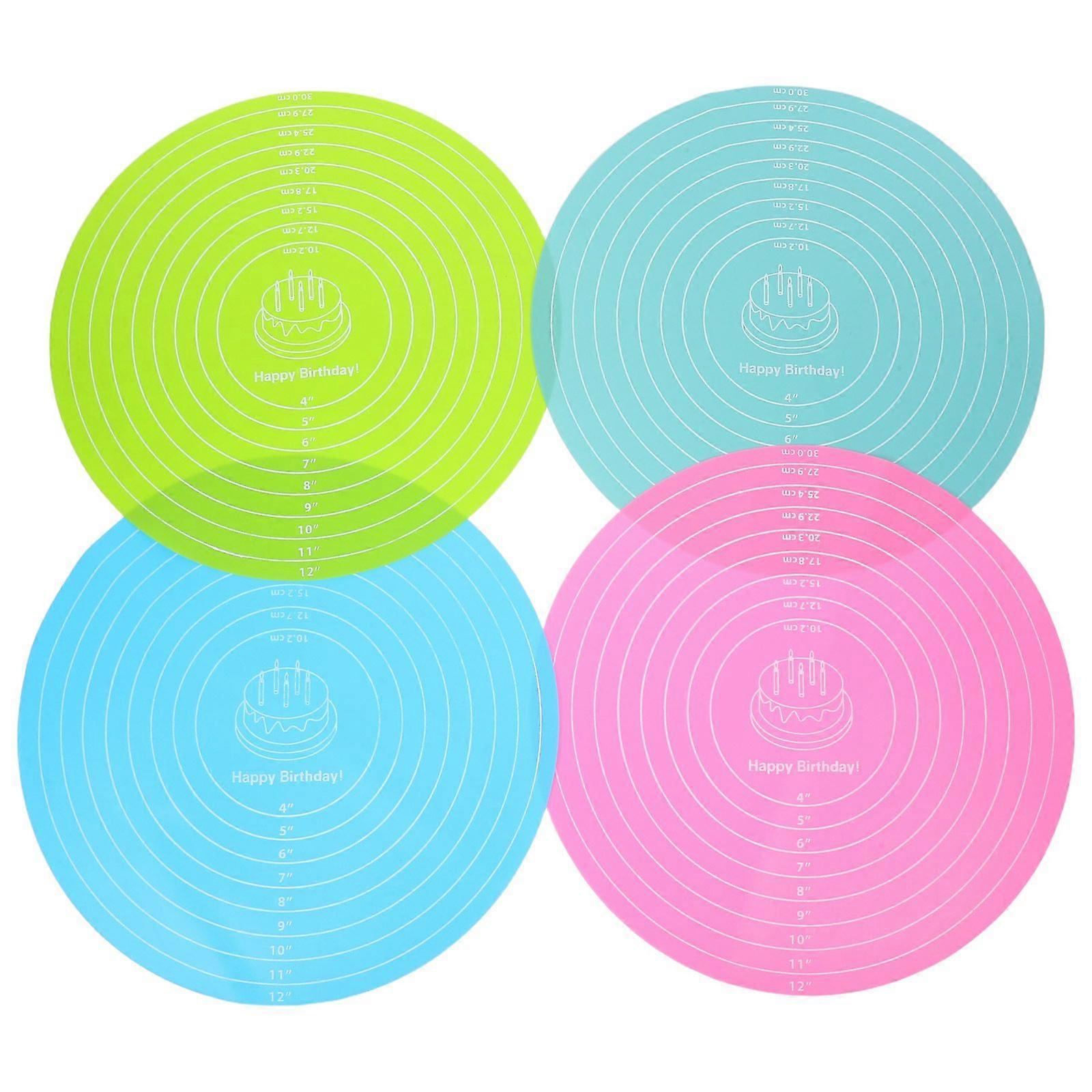 4pcs Round Silicone Baking Mats: 30cm Non-Stick Heat Resistant Pastry Mats For Kneading Dough - Reusable Silicone Rolling Pads For Cookies Pizza