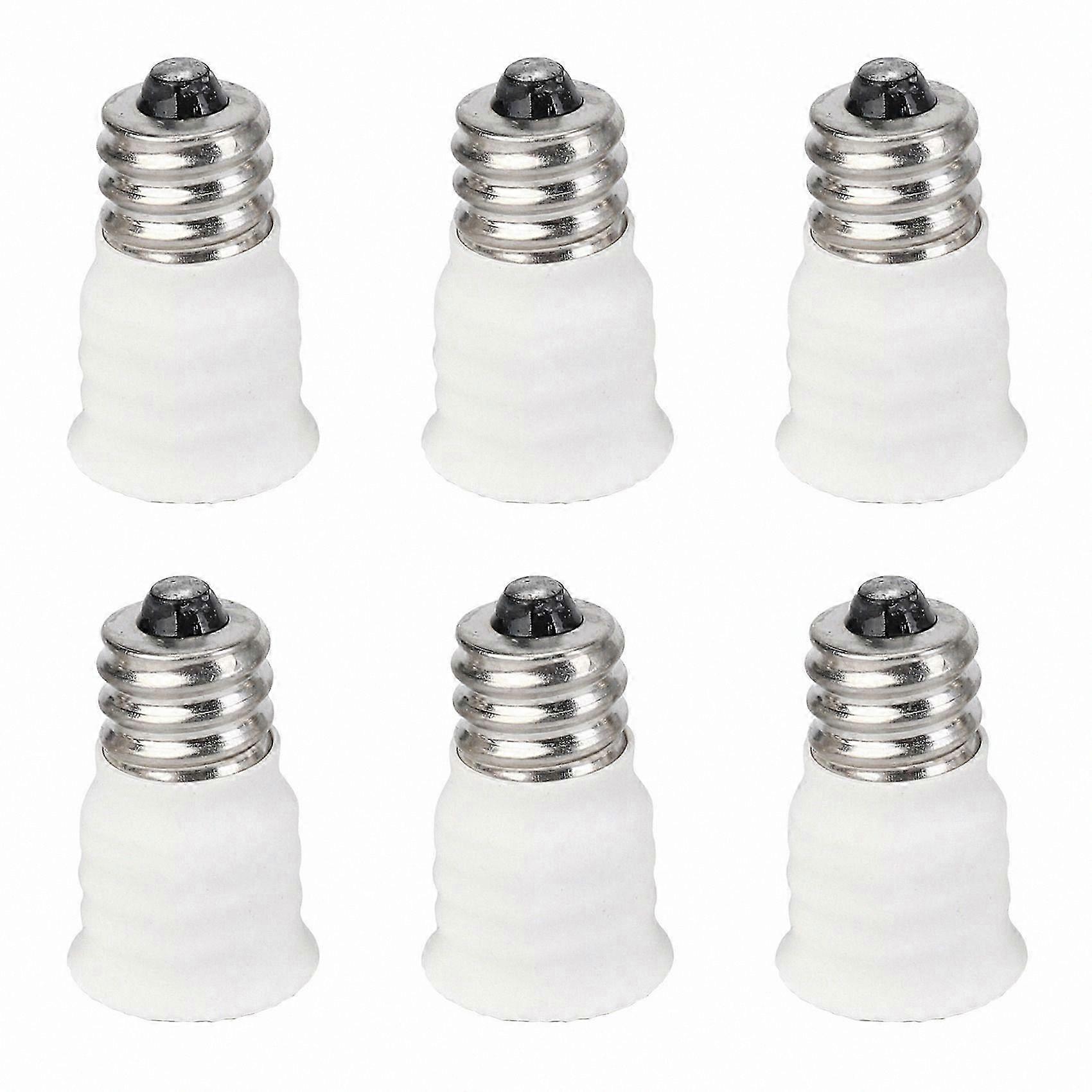 6-Pack E12 to E14 White Bulb Converter Adapter for LED Light Holder Socket Lamp Changer