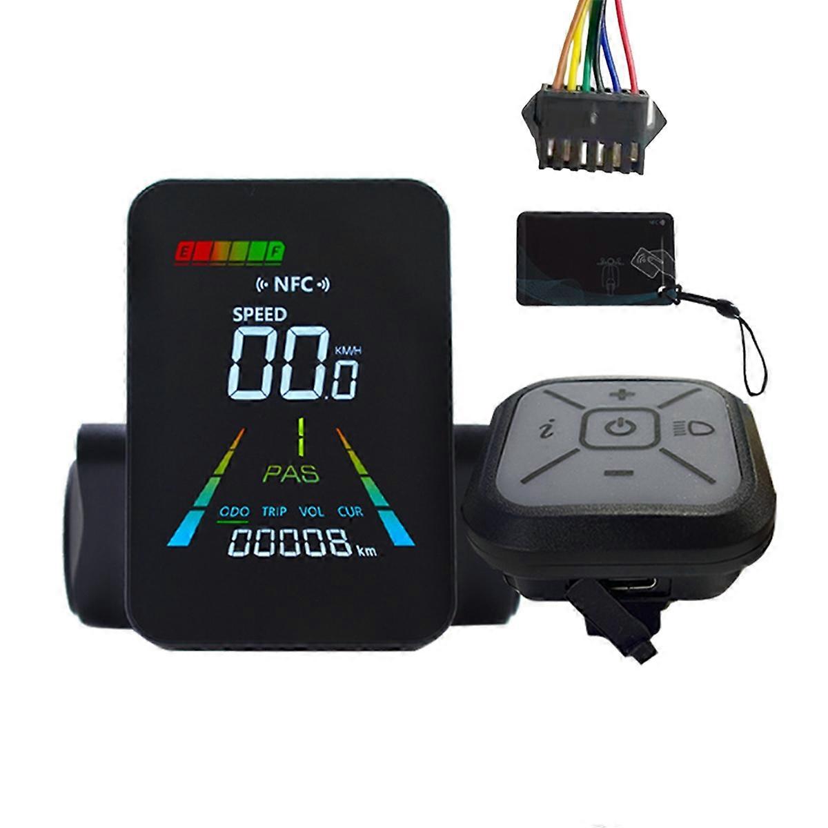 F3 E-Bike NFC LCD Display Farbe Animiertes Messgerät UART 24V / 36V / 48V / 60V Elektroroller NFC LCD Meter Tachometer SM6PIN
