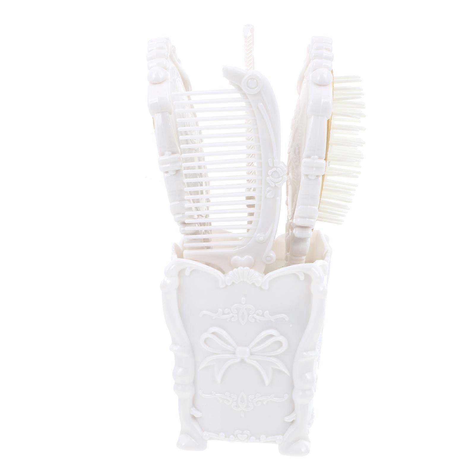 25Pcs Hair Brush Set with Storage Holder for Salon and Home Use White