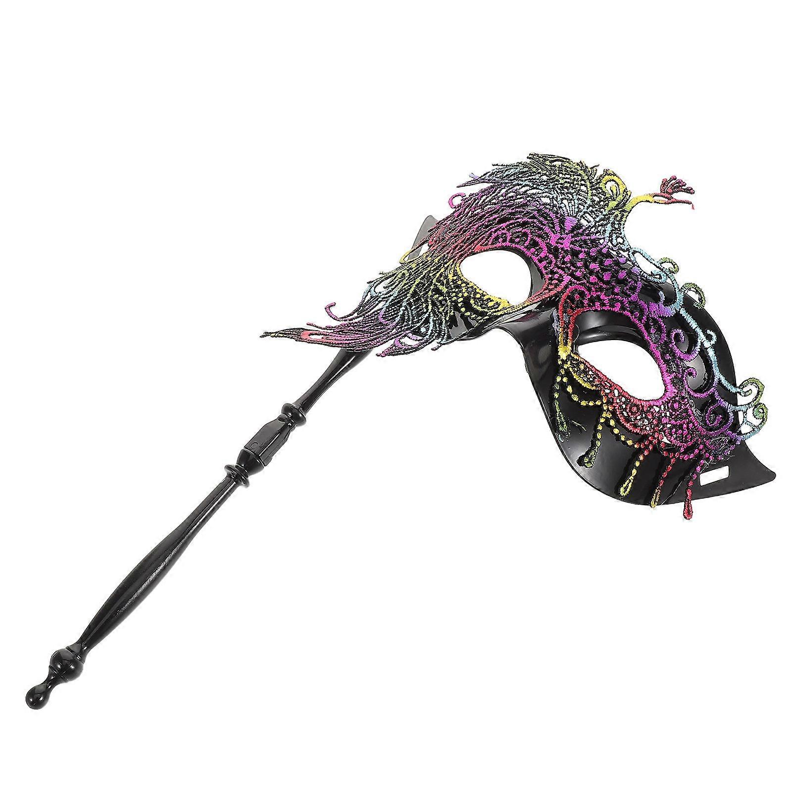 Fancy Party Mask with Stick for Party Use 3Pcs Lightweight Plastic