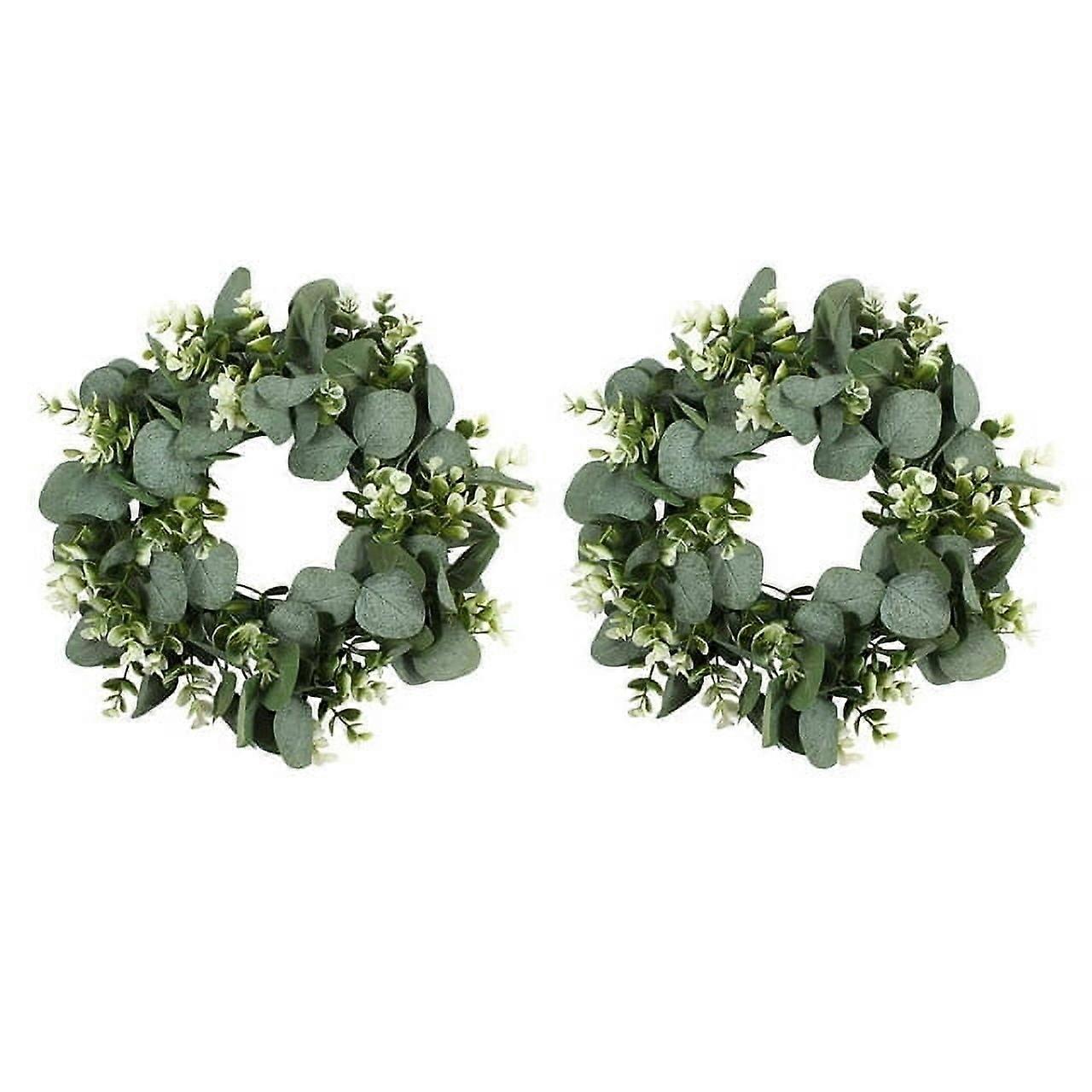 TOYMYTOY 2db mesterséges élethű eukaliptusz levélkoszorú tavaszi függő koszorú a bejárati ajtóhoz