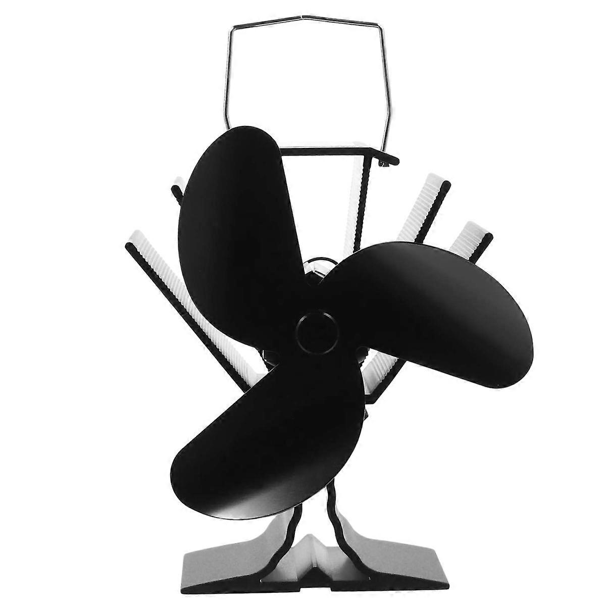Fireplace Fan Heat Powered 4 Vane for Home Use 2Pcs Fan Set