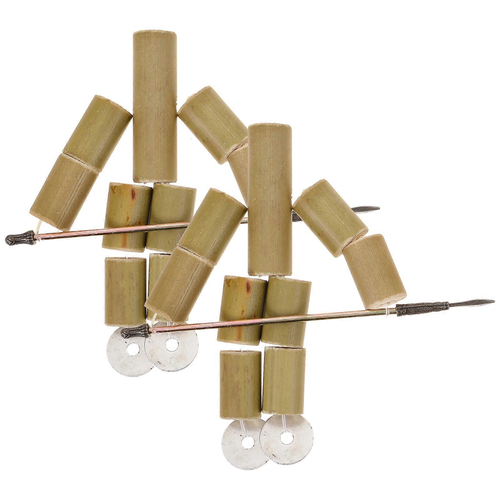 Bamboo Puppet Kit for Kids Craft 8Pcs Green Bamboo Toy Set