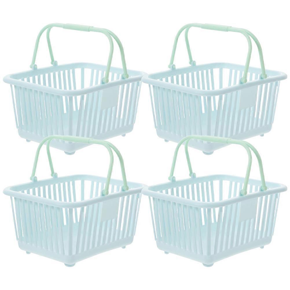 Compact 4Pcs Toy Organizer Baskets In Sky-Blue For School And Desktop Storage 16X13X8CM