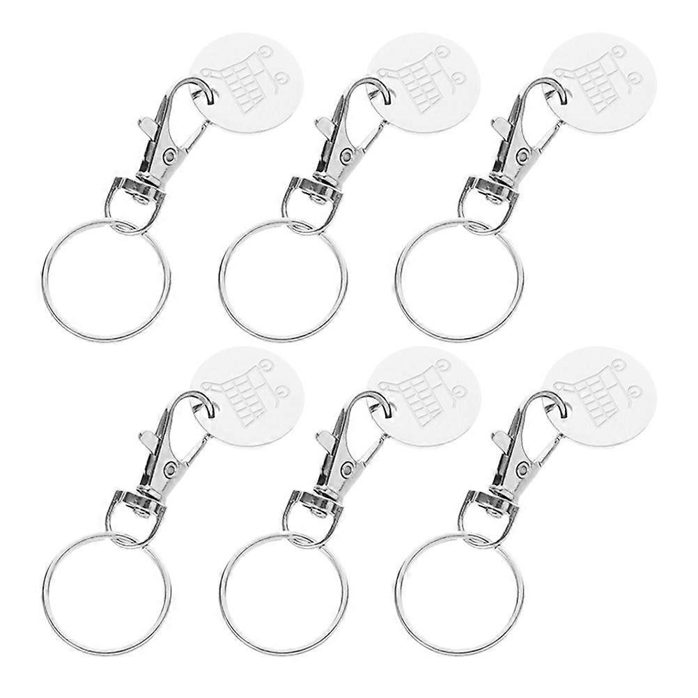 Shopping Trolley Token Keychain Pendant Rectangular Design For 30Pcs