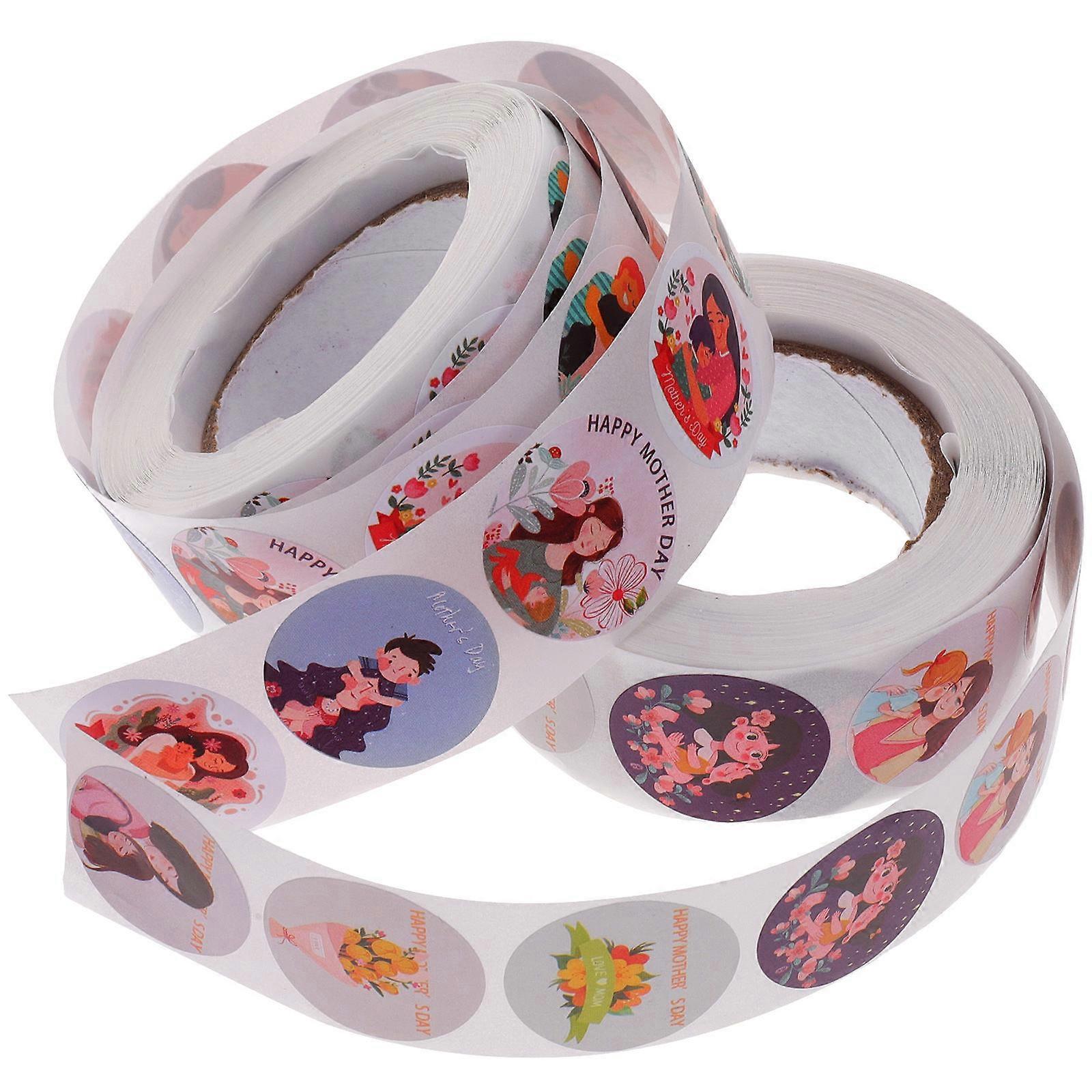 Mothers Day Stickers 8 Rolls Square Labels Assorted Color Suitable For Wrapping Envelopes
