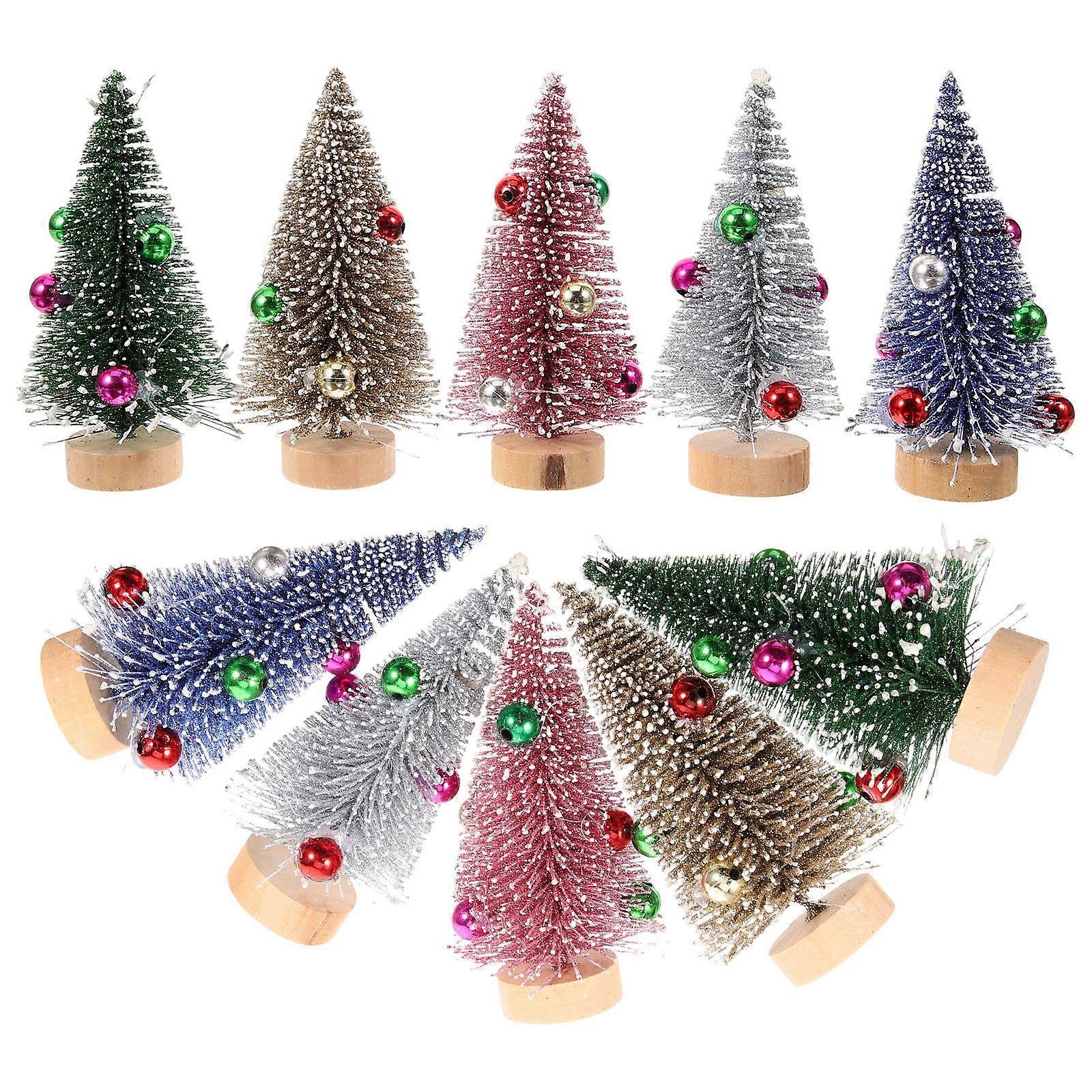 Mini Christmas Tree Desktop Decor for Holiday Party 48Pcs Assorted