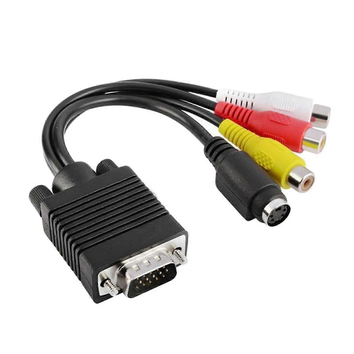 Converter Cable Laptop TVOut VGA To SVideo Adapter Computer To Television Connection
