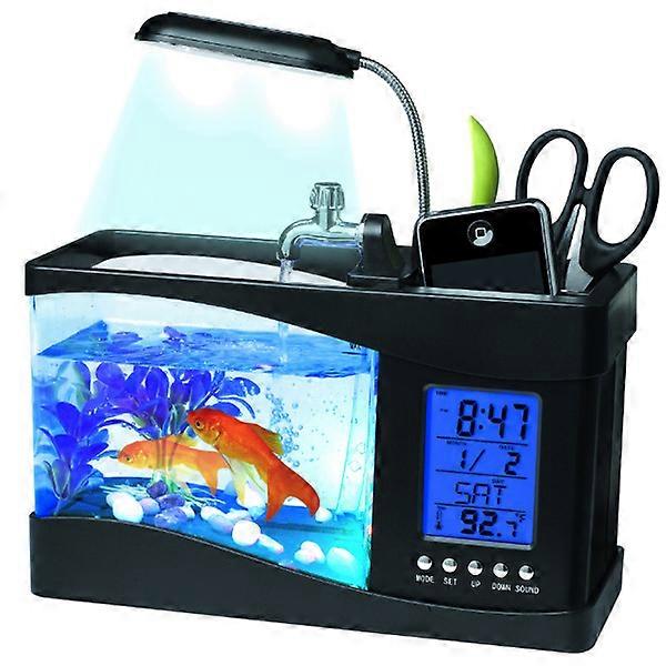 Multifunctional Desktop Aquarium Fish Tank LED Light USB LCD Display 2Pcs