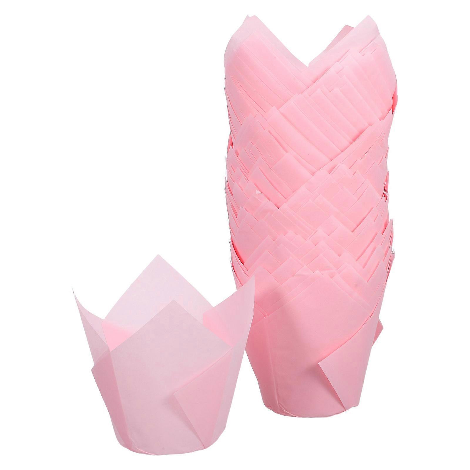 Caissettes à cupcakes en forme de tulipe, 5 x 5 x 5 cm, 100 pièces