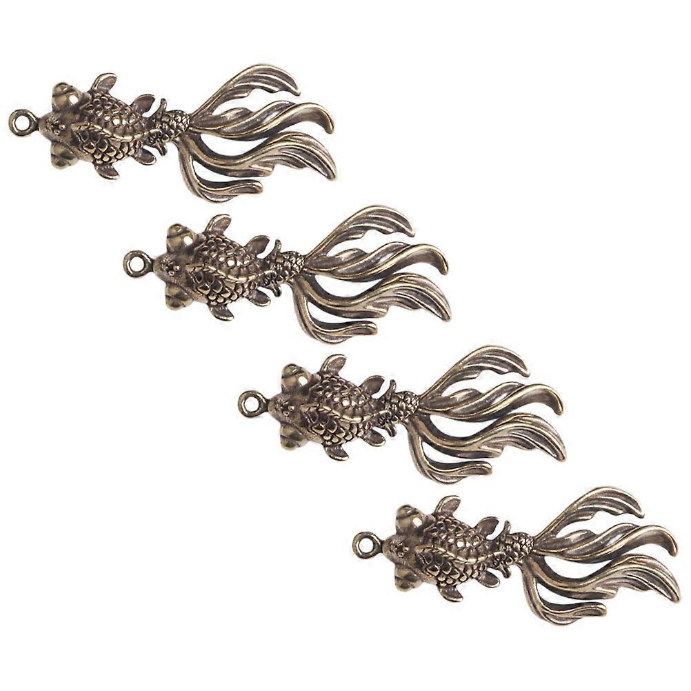 Chic Brass Goldfish Pendant Set 16 Pcs For Keychain Bag Hanging Decor Daily Use Vintage Style Decorative Craft