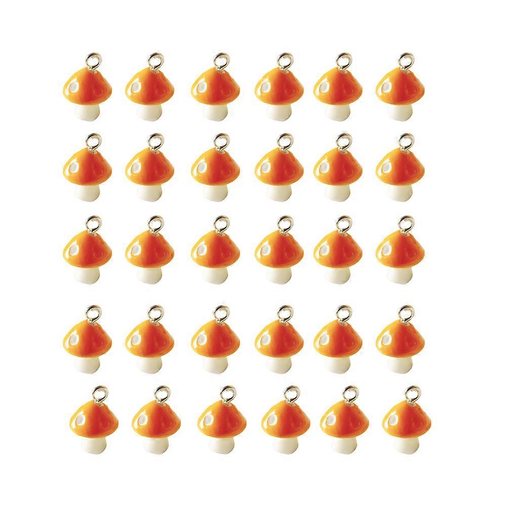 Pendant Charm Resin Elements for Jewelry Making 60Pcs Orange