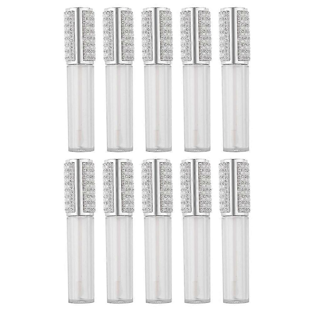 Lip Gloss Tubes Empty Containers With Wand For Professional Makeup Artists Glass Material Round Shape 10Pcs