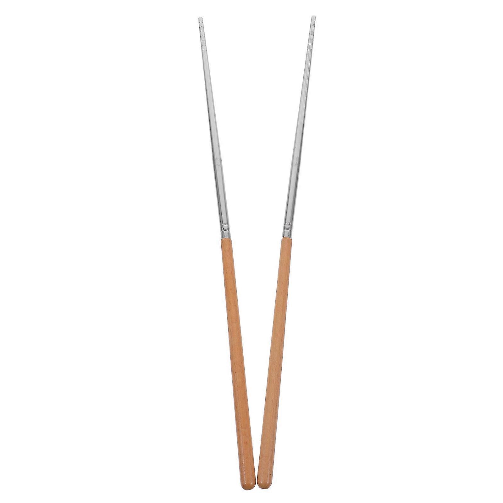 Heat Resistant Long Cooking Chopsticks With Wooden Handle For Kitchen Frying And Hot Pot Use 5 Pairs