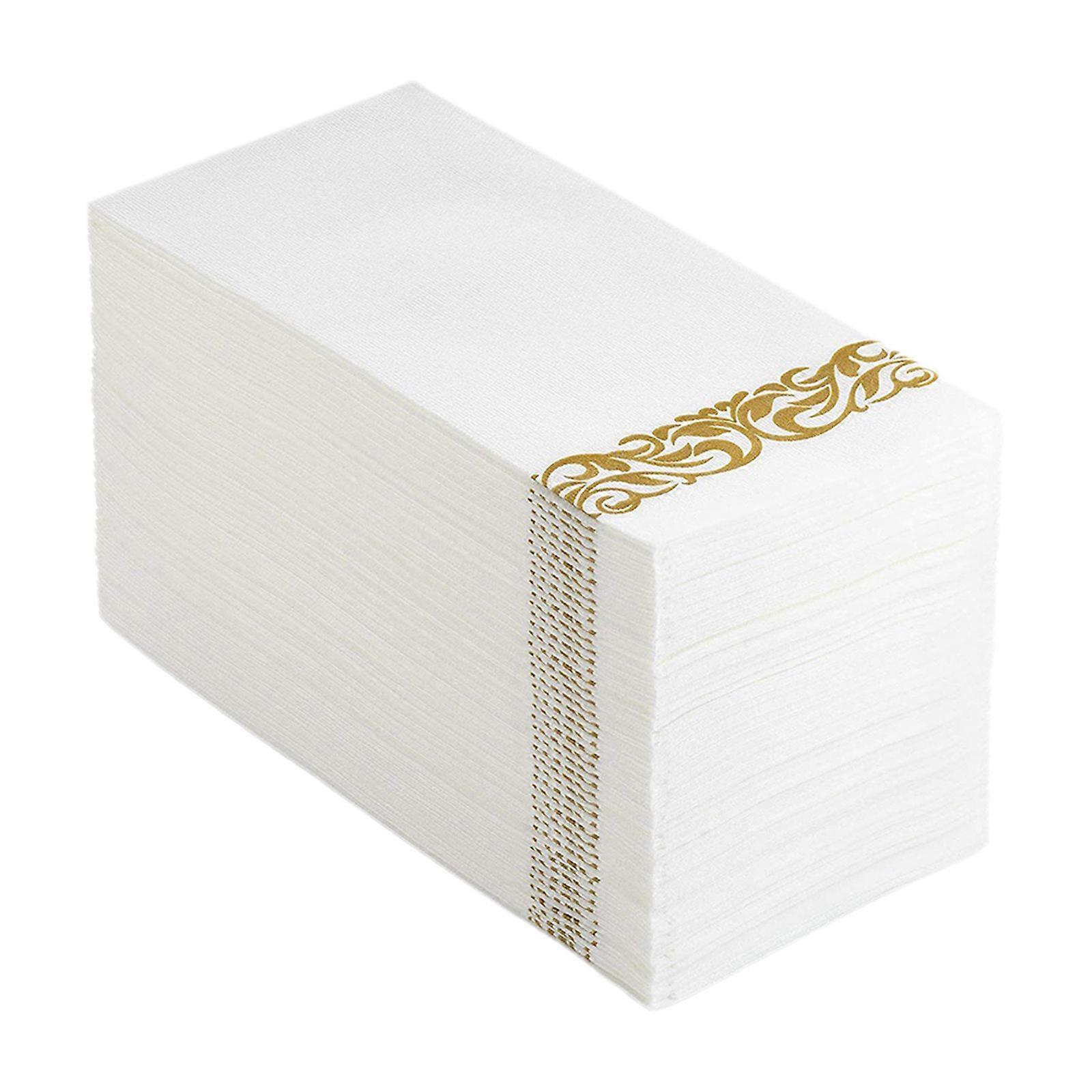Serviettes de table jetables dorées pour banquets, 100 pièces